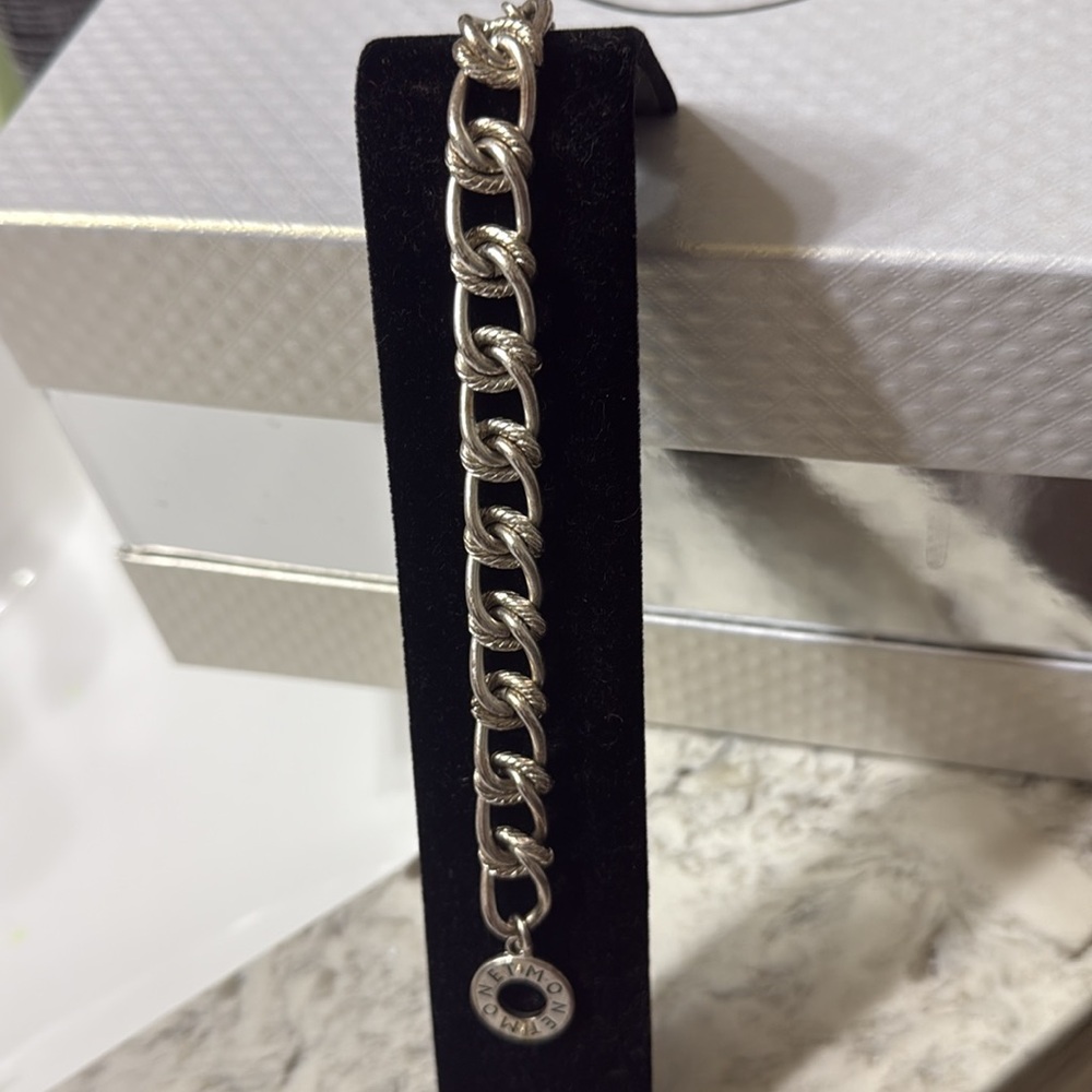 Monet Silver Curb Link Jewelry/ needs a polish
